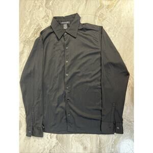 Kenneth Cole Mens Shirt Size‎ S Black Button Down All Cotton Long Sleeve